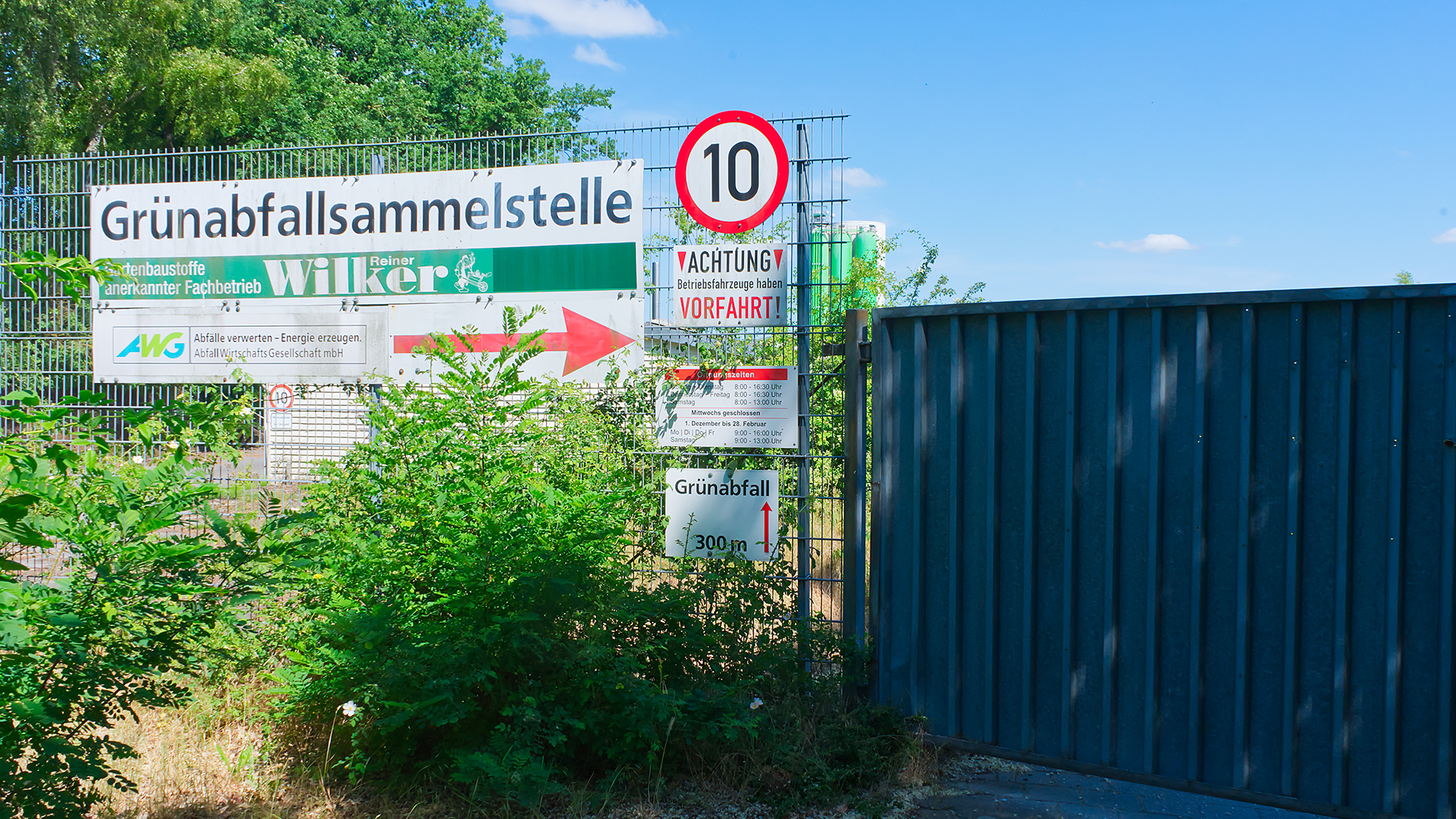 Einfahrt der alten Grünabfallsammelstelle in Syke.