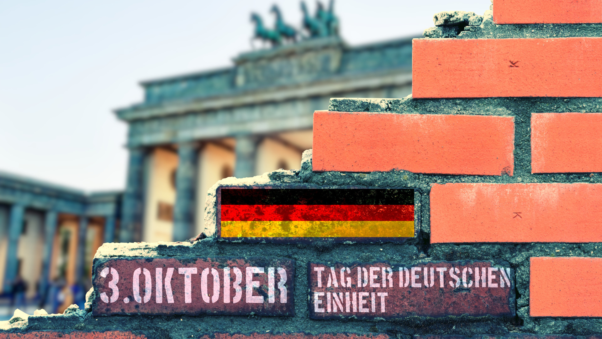 Eine Bildmontage mit Hinweis zum Tag der Deutschen Einheit.